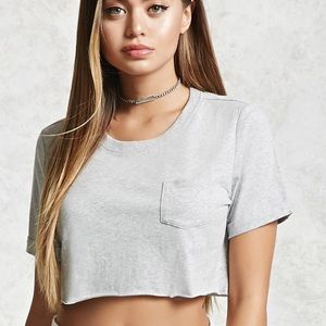 Forever 21 Heather Gray Crop Tee